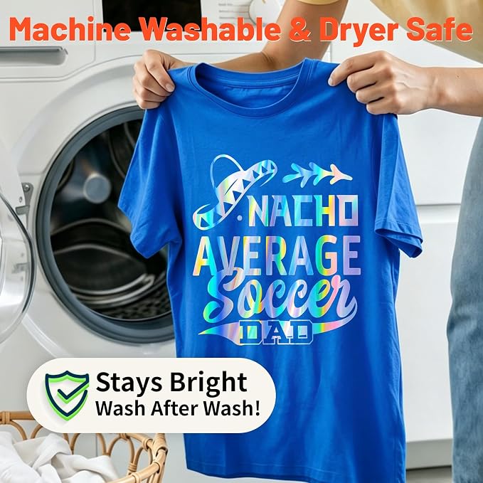 TECKWRAP Heat Transfer Vinyl for T-Shirts, Holographic Silver | Easy Weed HTV - Image 6