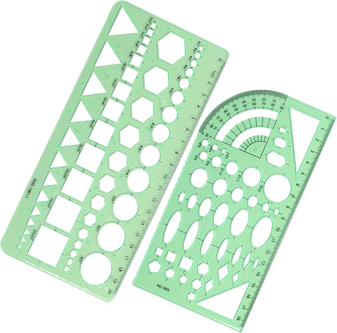 Circle Template, Digital Drawing Set, Geometric Drawings Stencils Rulers by Unlorspy