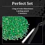 5000pcs 2mm Resin Rhinestones Bulk, Dark Green AB Flatback Round Jelly - Image 4