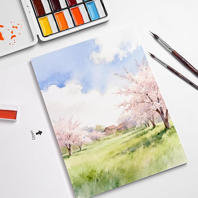 Fuumuui Watercolor Paper Block 9x12 Inch, Smooth Surface 100% Cotton Watercolor - Image 9