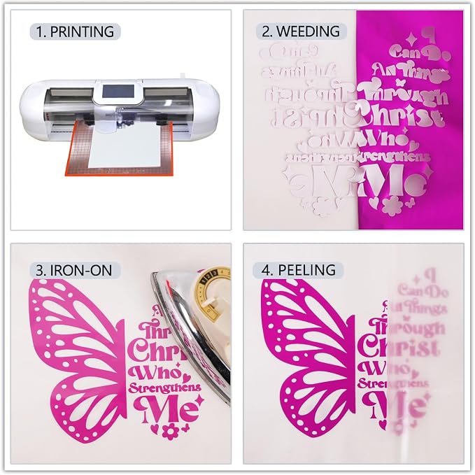 guangyintong Fluorescent Heat Transfer Vinyl Neon Purple HTV Rolls, HTV Vinyl - Image 4