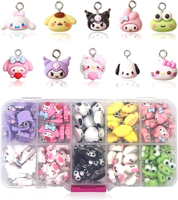 YOKUSHI 100PCS Cute Cartoon Resin Charms by YOKUSHI