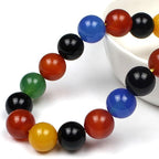 MJDCB AAA Natural Multicolor Agate Beads Round Colorful Stone Energy Healing - Image 2