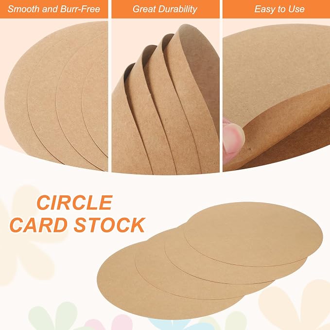 MECCANIXITY 24 Pcs Circle Card Stock, 14.2 Inch Round Cutouts Paper Thick - Image 3