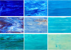 9 Pack Blue Stained Glass Sheets, 4 x 6 inch Mosaic Glass Stained Glass Supplies by PALJOLLY