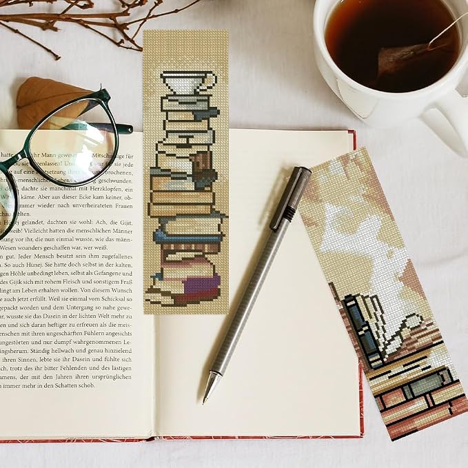 KYOQFVN 6 Pcs Book Cross Stitch Bookmark - Image 4