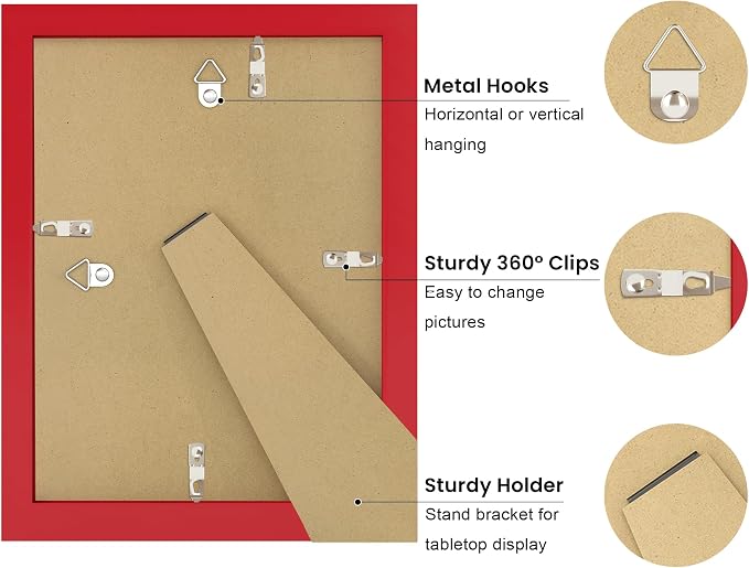 5x7 Picture Frame with Real Glass, Wooden cute 5 x 7 Photo Frame with Wavy Mat - Image 4