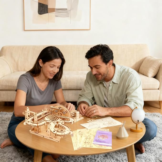 3D Puzzle Wooden Marble Run for Adults DIY Mechanical Puzzle Assembly Wood - Image 5