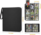 GERMUN 3 Ring 9 Pocket Zipper Card Binder, 720 Double Sided Standard PU Trading - Image 3