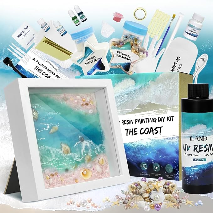 iLAND Crafts for Adults Zen Ocean Resin Art Kit, Creative Teen Crafts Resin Kit by ILANDTradingCoLtd