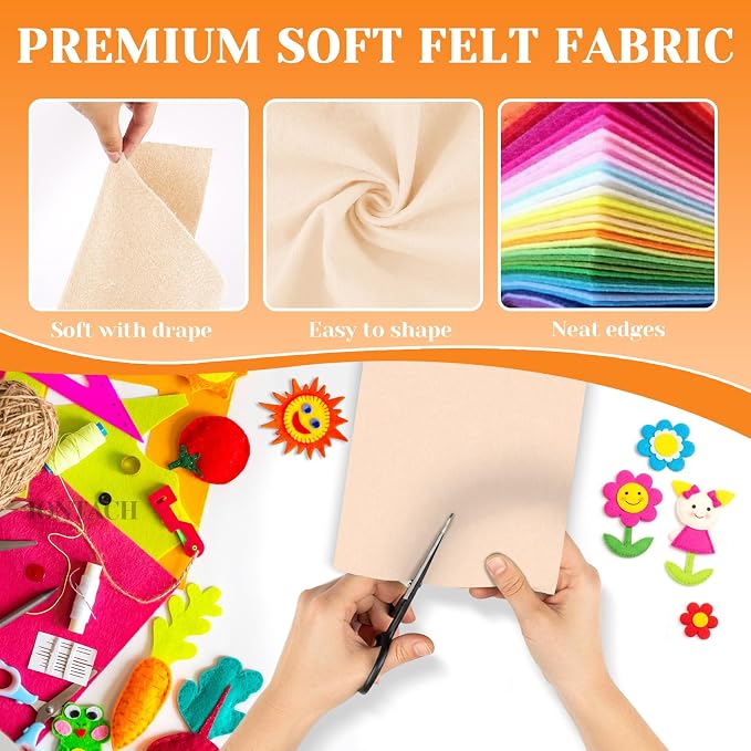 IONTACH 9" X 12" Soft Felt Sheets 1.6mm Thick | Felt Fabric - Image 4
