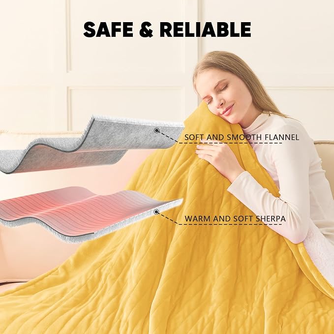 greenoak Heated Blanket Electric King Size 100"X90" Dual Control, Heating - Image 6