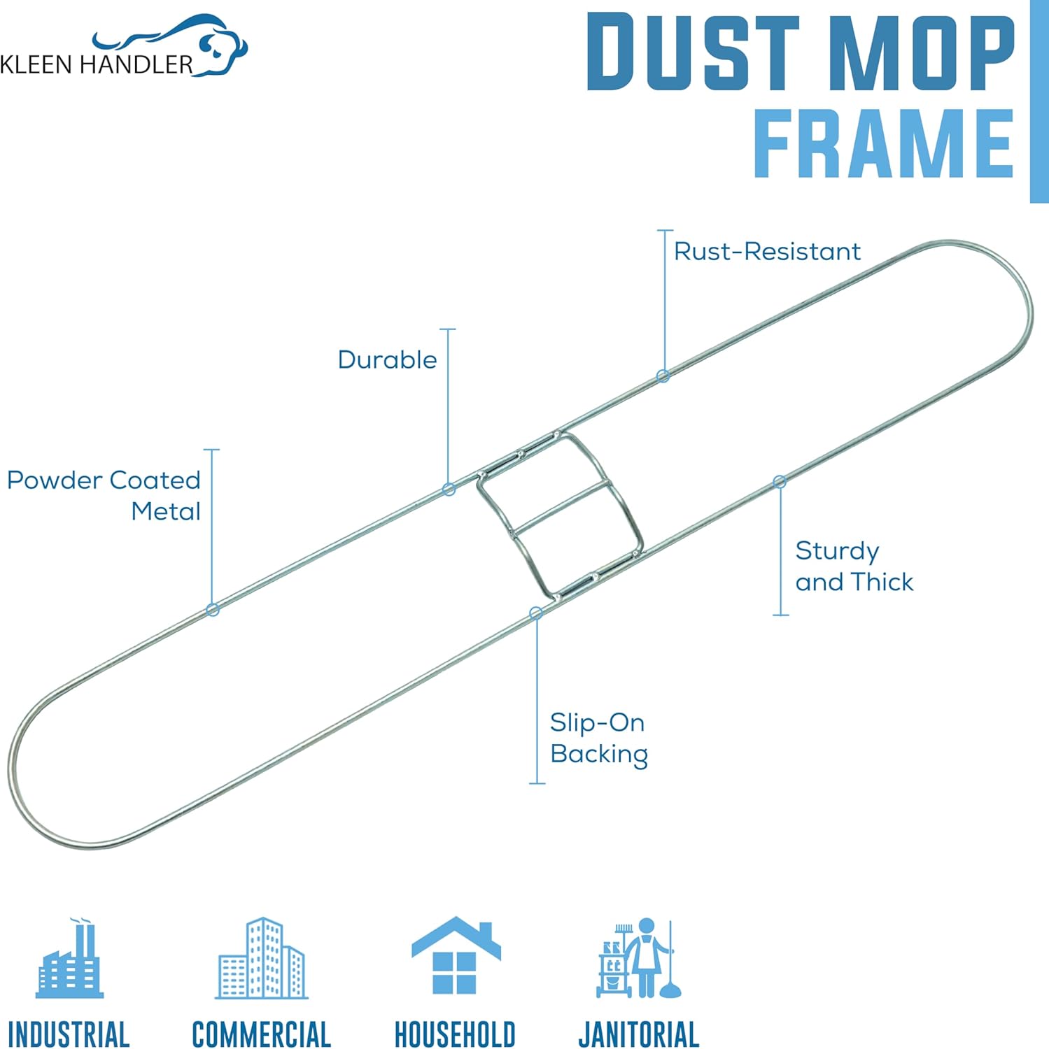 Kleen Handler 48 Inch Commercial Dust Mop Frame (3 Pack)