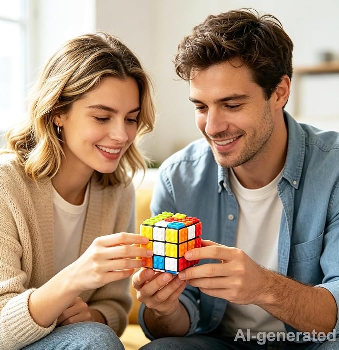 AMAZA 3x3 Speed Cube Stress Relief Fidget Toys Black 3x3x3 Magic Cube Puzzles - Image 8