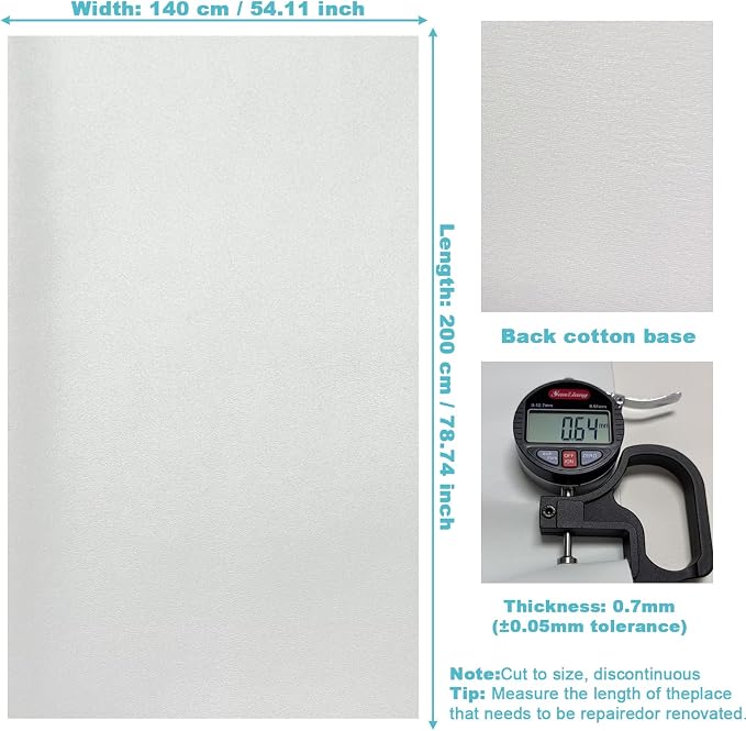 White Faux Leather Fabric 79"×55" Smooth Grain Upholstery Vinyl - Image 4