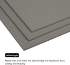 MECCANIXITY EVA Foam Sheets Light Grey 9.8 Inch x 9.8 Inch 5mm Thick Crafts - Image 4