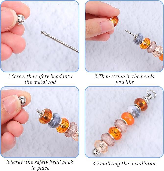 Molain 80 Pcs Beadable Keychain Making Kit, Beadable Keychain Bars Bulk Blank - Image 4
