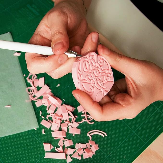 MOUYAT 10 Pack 4 x 6 Inch Pink Rubber Carving Blocks, Rubber Linoleum Block - Image 7