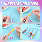 Dunzoom 12 Pieces Beadable Keychain Bars Bulk Key Chain Making Kit DIY Blank - Image 4