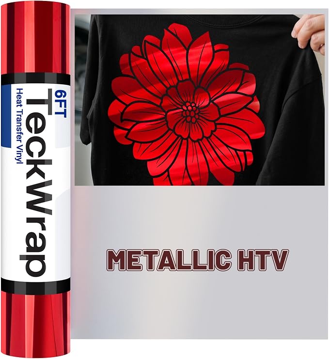 TECKWRAP Metallic Red Heat Transfer Vinyl by TECKWRAP