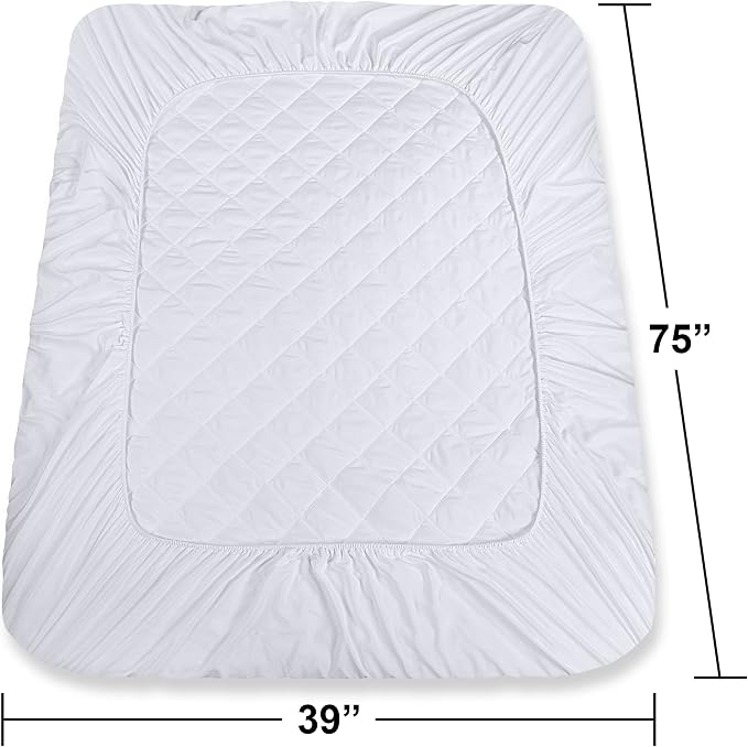 Utopia Bedding 2 Pack Quilted Fitted Mattress Pad, Twin Size, Elastic Fitted - Image 4