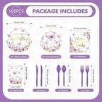 168Pcs Butterfly Bridal Shower Supplies A Lifetime of Butterflies Plates - Image 3