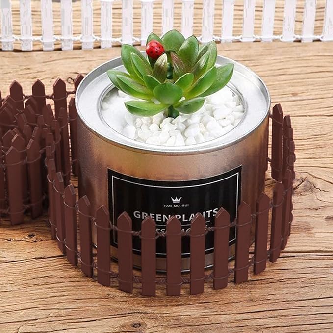 35 Inches Mini Fairy Garden Fence DIY Small Wood Decorative Picket Fence Micro - Image 6