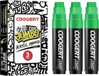 Coogert 3Pcs Green Jumbo Poster Markers, 15MM Thick Permanent Acrylic Graffiti by CoogertPaintPens