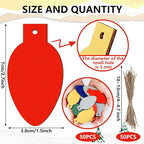 Queekay 50 Pcs Christmas Unfinished Wooden Light Bulb Wooden Slices Blank - Image 2