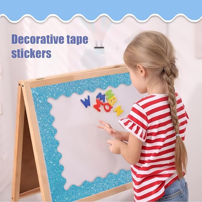 70Ft Shine Blue Bulletin Board Borders，Scalloped Poster Boards Decorations Trim - Image 8