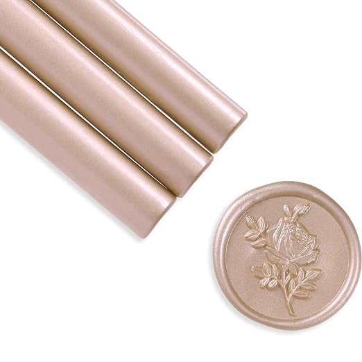UNIQOOO Metallic Champagne Rose Glue Gun Sealing Wax Sticks by UNIQOOO