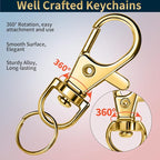 LEOBRO 60 PCS Lobster Claw Clasps and Key Rings, Keychain Clips and Key Chain - Image 5