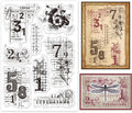 GLOBLELAND Vintage Numbers Background Clear Stamps Retro Daisy Transparent by GLOBLELAND