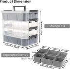 CraftGenes Grey&White Modern Plastic Storage Box - Image 3
