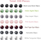 350pcs 4mm Natural Stone Beads Crystal Bracelet Jewelry Making Kit | - Image 2