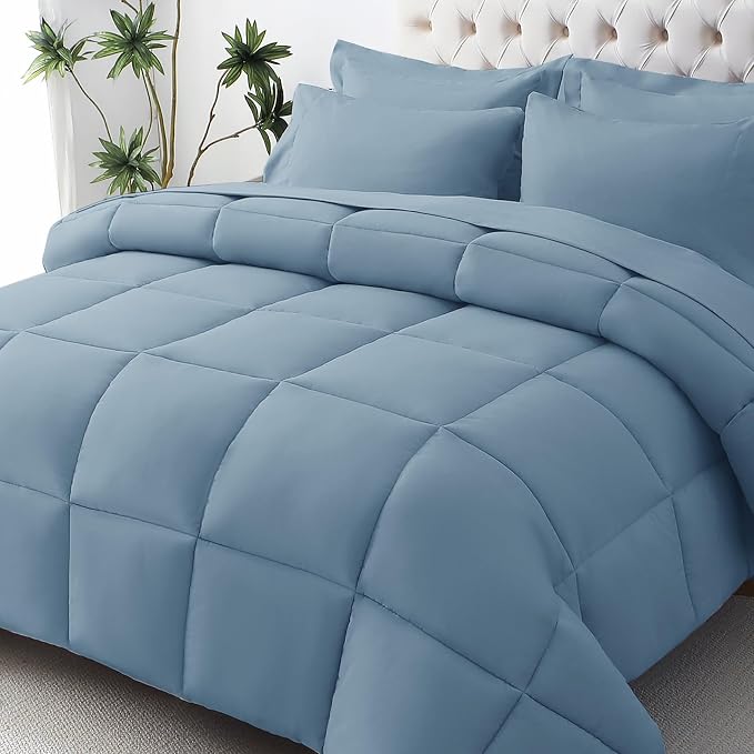 JOLLYVOGUE Queen Comforter Set, Ultra-Soft Bed in a Bag Queen Size 7 Pieces by JOLLYVOGUE