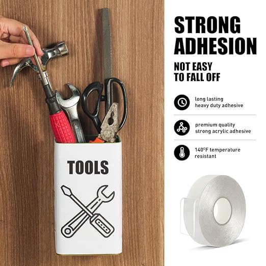Double Sided Tape Heavy Duty 2 Sided Acrylic Adhesive Sticky Tape | 3/4" 10 Ft - Image 2