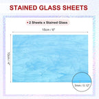 PATIKIL 4 x 6 Inch Transparent Stained Glass Sheets, 2 Sheets Mosaic Glass - Image 2