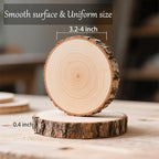 Unfinished Natural Wooden Slices 80 Pcs 3.2-4 Inch Wood Circles - Image 2