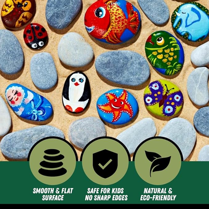PGN 40 Large River Rocks for Painting - Image 2