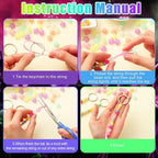Landical 564 Pcs Glow Beads Keychain Making Kit DIY Glow in The Dark Key Chain - Image 2
