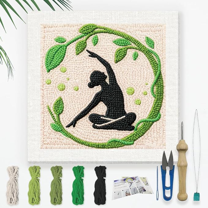 DOODLREAM Zen Yoga DIY Punch Needle Embroidery Kit by Doodlream