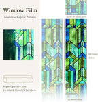 Original Hand Drawn Faux Stained Glass Window Film, Double-Sided Privacy Static - Image 4