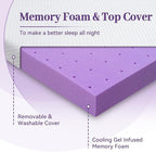 SINWEEK 2 Inch Gel Memory Foam Mattress Topper Queen Size, Ventilated High - Image 7