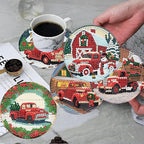 ijbnhd 8 PCS Christmas Diamond Art Coasters Kit - Image 4