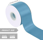 Dusty Blue 2.5 Inch 25 Yards Satin Wired Ribbon Easter Ribbons - Image 2