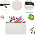 12 Pieces Cotton Canvas Makeup Bag, Blank DIY Craft Bag - Image 6