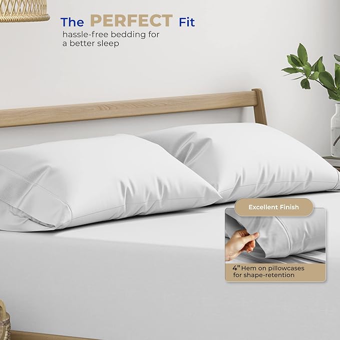 Thread Spread 100% Cotton Pillow Cases Queen Size Set of 4 - Image 4