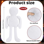 2 Pcs Cloth Doll Body Blank Models Pre-Stuffed Muslin Doll Bodies - Image 2