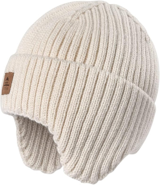 Baby Beanie Fleece Lined Toddler Winter Hat with Ear Flaps Little Girls Boys Warm Hats Cute Beanies for Kids